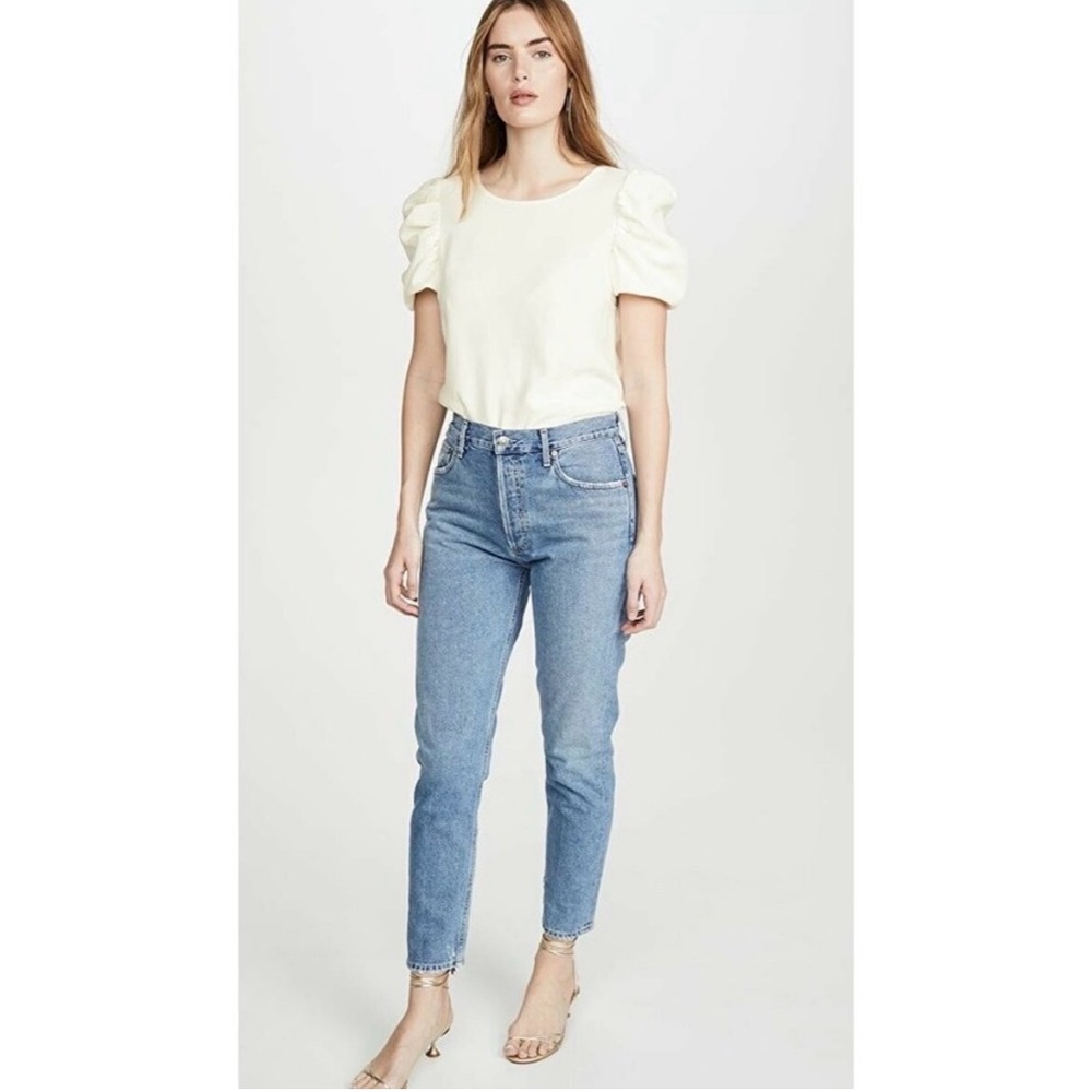 Amanda Uprichard Ivory Puff Sleeve Merris Top * Revolve * Size Medium - Picture 4 of 10